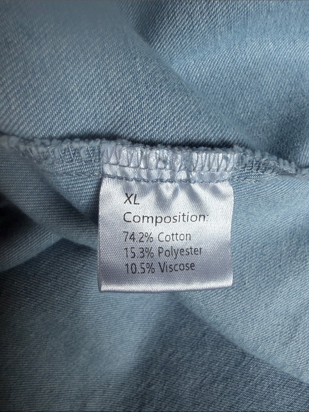 Aleeza Paris button front denim maxi skirt, size XL, 37” long. - Picture 7 of 8
